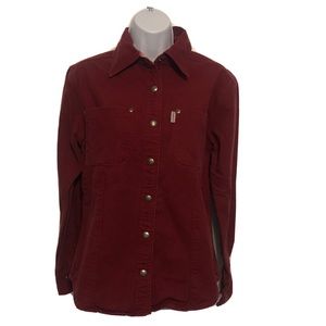 Carhartt Women’s Canvas Lined Work Shirt Red/Maroon XS